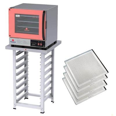 Kit Forno Turbo Elétrico Progás Plus Digital 220V Com Mesa Prp-004 E 4 Bandejas Imeca
