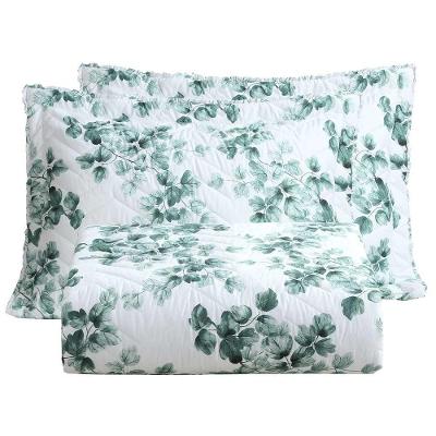 Kit Cobre Leito Colcha Lislie King 3 Peças Percal 300 Fios Dupla Face Estampado - Esmeralda - 100% Poliéster