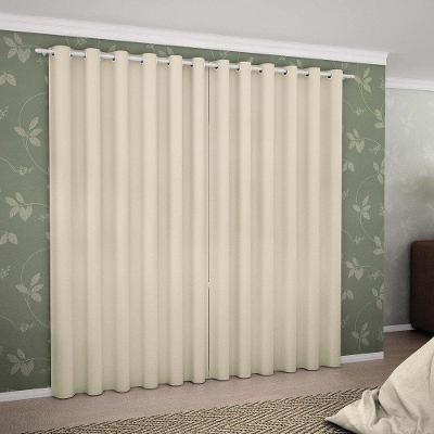 Cortina Blackout Para Varão Simples 2,00m X 1,80m 100% Poliéster - Bege
