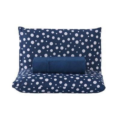 Jogo De Lençol Polly Solteiro 2 Peças Malha 100% Algodão Estampado Bolinhas - Azul Marinho