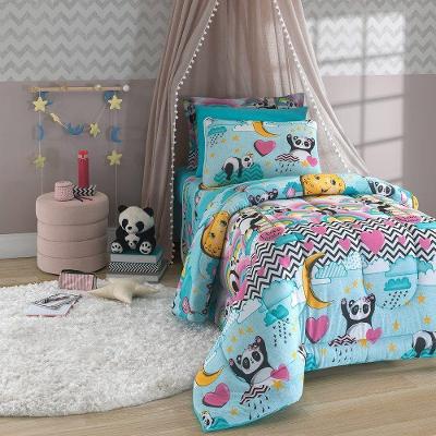 Edredom Liverpool Solteiro Dupla Face Malha Manta Alta 1 Peça 100% Algodão - Love Panda