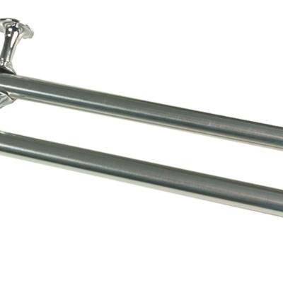 Kit Varão Duplo Para Cortina 3,00m Vilela Metalizado 100% Ferro - Cromado