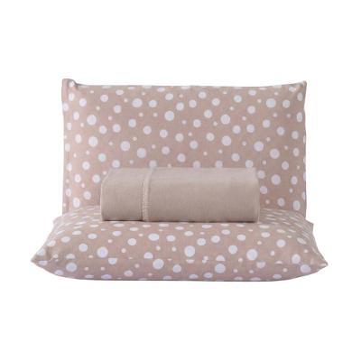 Jogo De Lençol Polly Casal 3 Peças Malha 100% Algodão Estampado Bolinhas - Bege