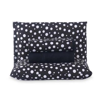 Jogo De Lençol Polly King 4 Peças Malha 100% Algodão Estampado Bolinhas - Preto