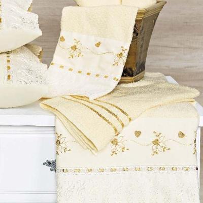 Jogo De Banho L'amour Bordado 05 Peças 90% Algodão - Marfim