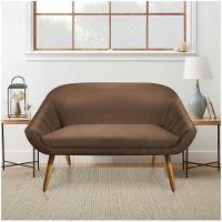 Kit 01 Namoradeira 02 Lugares E 02 Poltronas Giovana Suede Marrom - 6