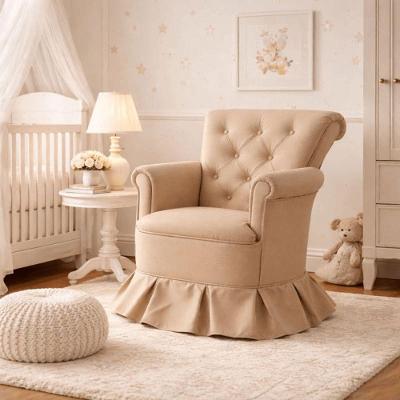 Poltrona Amamentação Quarto Bebê Confortável Descanso Sala Leitura Suede Bege