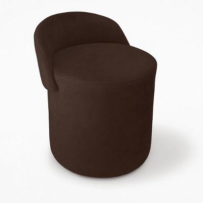 Puff Encosto Confortável Sala Estilo Moderno Redondo Suede marrom