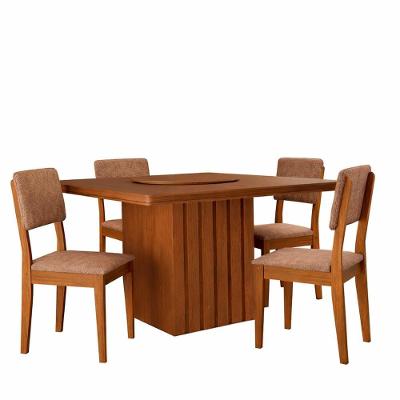 Kit Mesa De Jantar Santiago 136 E 4 Cadeiras Córdoba Cinamomo-cappuccino