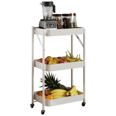 Carrinho Organizador Multiuso G7006 Com 3 Bandeja E Rodízios Branco