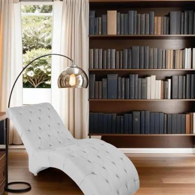 Recamier Divã Espreguiçadeira Para Sala Cliníca Elisa Suede branco