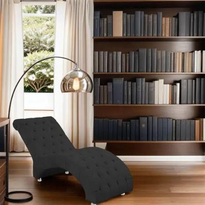 Recamier Divã Espreguiçadeira Para Sala Cliníca Elisa Suede Preto