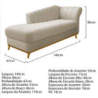 Kit Diva Recamier Vanessa 140Cm Lado Esquerdo E 02 Poltronas Laura Suede Cor Bege - 5