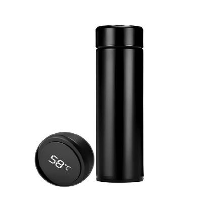 Garrafa Térmica Inteligente Indicador Sensor Temperatura - Mantém Bebidas Quentes E Frias 12h | Preto