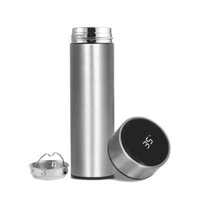 Garrafa Térmica Inteligente Indicador Sensor Temperatura Prata