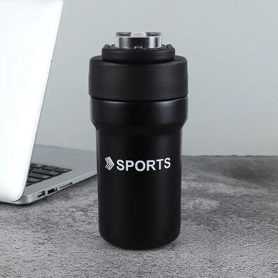 Garrafa Térmica Copo Inox 500ml Canudo Alça Esporte Academia | Sua Bebida Na Temperatura Ideal - Bege