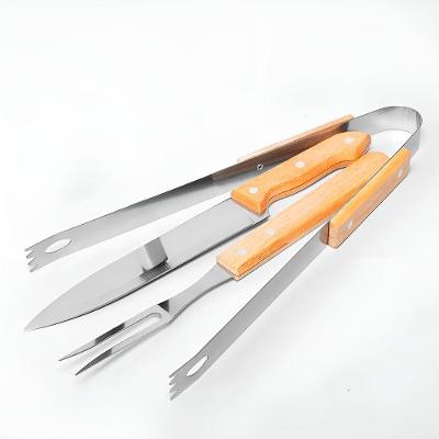 Kit Churrasco Premium 3 Peças Em Aço Inox E Madeira – Precisão, Segurança E Durabilidade