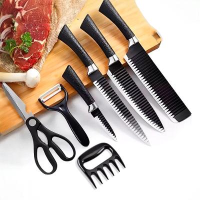 Jogo De Facas Conjunto 8 Peças Aço Inox Garra Tesoura Cozinha - Ideal Para Cortes Perfeitos Em Bifes