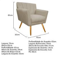 Kit Diva Recamier Vanessa 160Cm Lado Esquerdo E 02 Poltronas Laura Suede Cor Bege