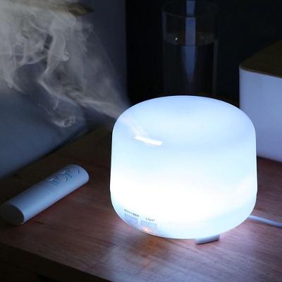 Umidificador E Difusor De Aroma Ultrassônico 500ml Com Led – Relaxamento, Aromaterapia E Cromoterap | Branco