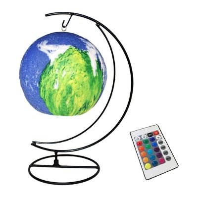 Luminaria Pendente Planeta Galaxia Universo 3d Abajur Usb Com Controle Rgb Colorido - Cor:colorido Azul