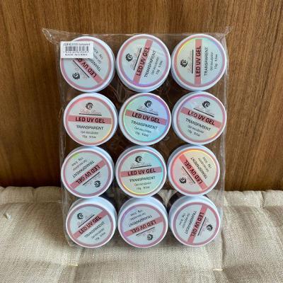 12 Unidades De Gel Led Uv Esculpidor - Gel Bella Rosa 15g Para Construção Acrigel Autonivelante Profissional