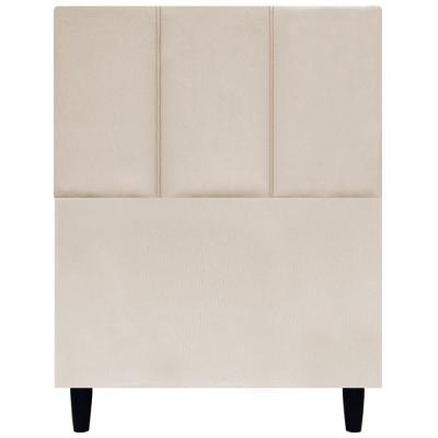 Cabeceira Decorativa Classic Para Cama De Solteiro 90 Cm Suede - Bege Suede