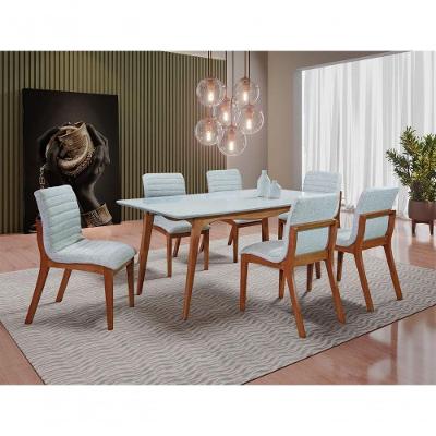 Sala De Jantar Completa Com 6 Cadeiras Madeira Maciça 1,80x0,90 Metros - Petra - Art Salas