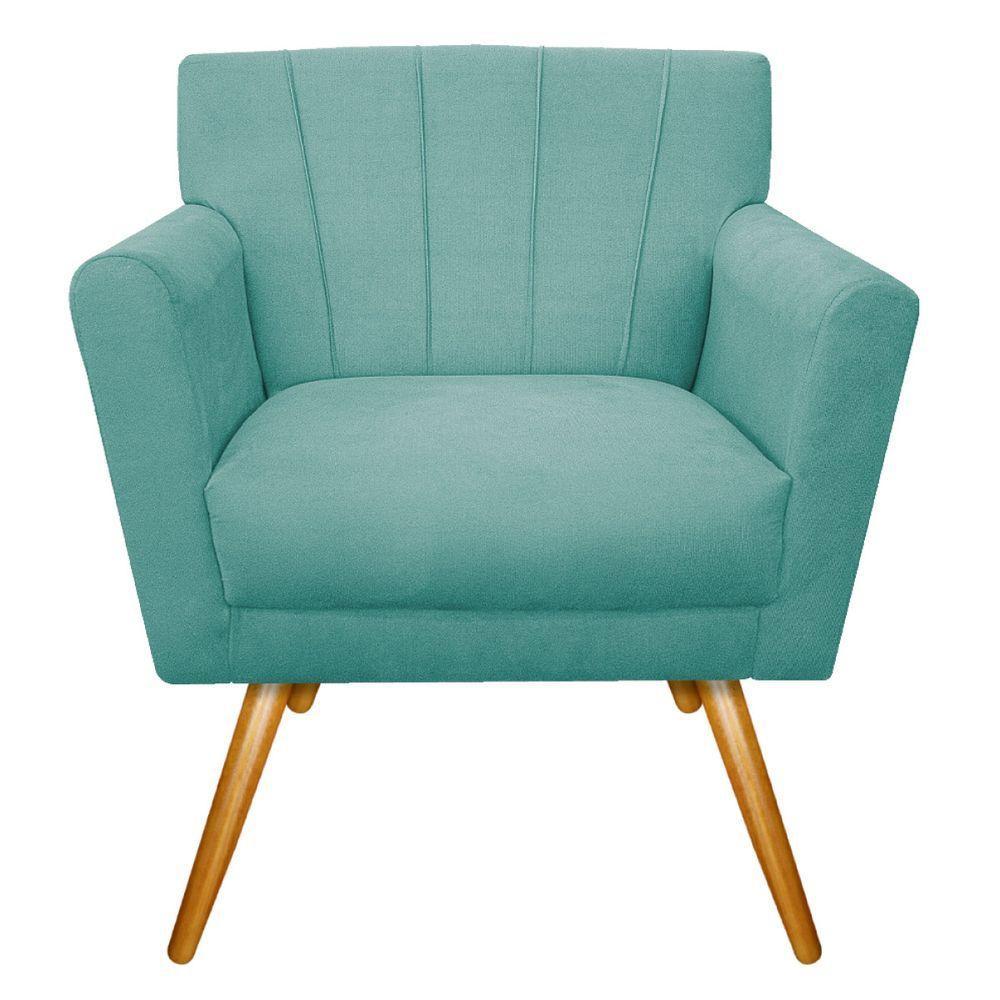 Kit Diva Recamier Vanessa 185Cm Lado Esquerdo E 02 Poltronas Laura Suede Cor Azultiffany - 6