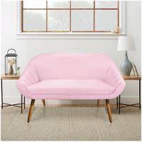 Kit 01 Namoradeira 02 Lugares E 01 Poltrona Giovana Suede Rosa Bebê - 6