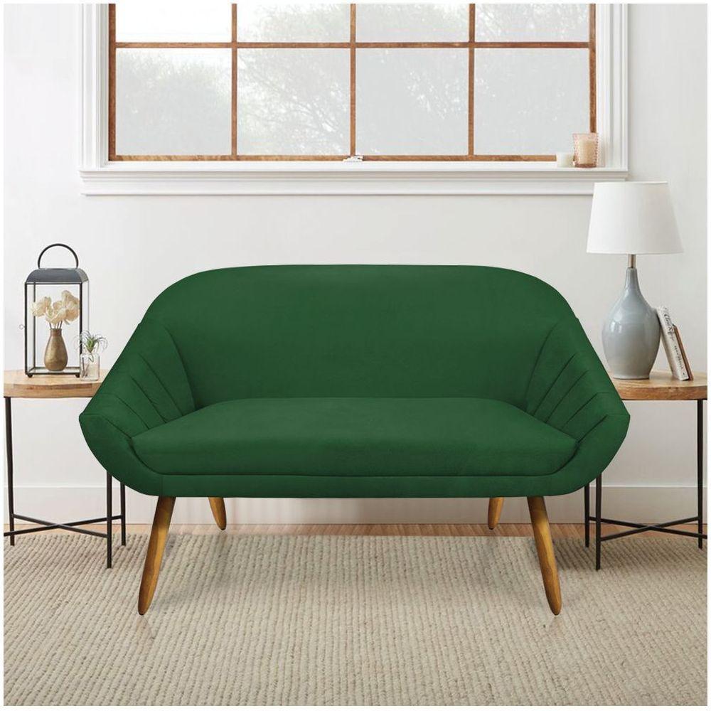 Kit 01 Namoradeira 02 Lugares E 02 Poltronas Giovana Suede Verde - 6
