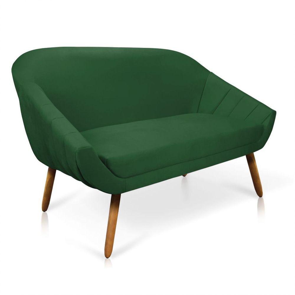 Kit 01 Namoradeira 02 Lugares E 02 Poltronas Giovana Suede Verde - 7