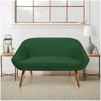 Kit 01 Namoradeira 02 Lugares E 02 Poltronas Giovana Suede Verde - 6