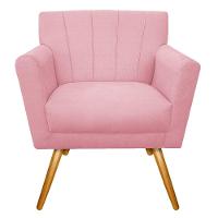 Kit Diva Recamier Vanessa 185Cm Lado Esquerdo E 02 Poltronas Laura Suede Cor Rosabebê - 6