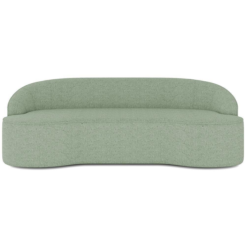 Sofá 3 Lugares Curvo Sala De Estar Living Lótus D02 Linho Verde 180 Cm D-477 - 3