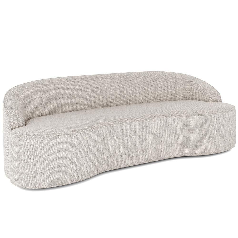 Sofá 3 Lugares Curvo Sala De Estar Living Lótus D02 Linho Cru 210 Cm D-461 - 1