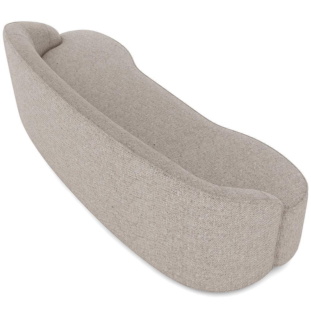 Sofá 3 Lugares Curvo Sala De Estar Living Lótus D02 Linho Cru 210 Cm D-461 - 2