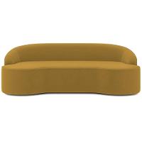 Sofá 3 Lugares Curvo Sala De Estar Living Lótus D02 Veludo Mostarda 180 Cm C-279 - 2