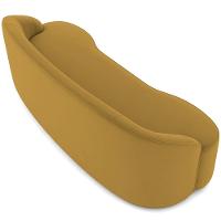 Sofá 3 Lugares Curvo Sala De Estar Living Lótus D02 Veludo Mostarda 180 Cm C-279 - 5