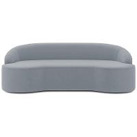 Sofá 3 Lugares Curvo Sala De Estar Living Lótus D02 Veludo Cinza 210 Cm C-317 - 9