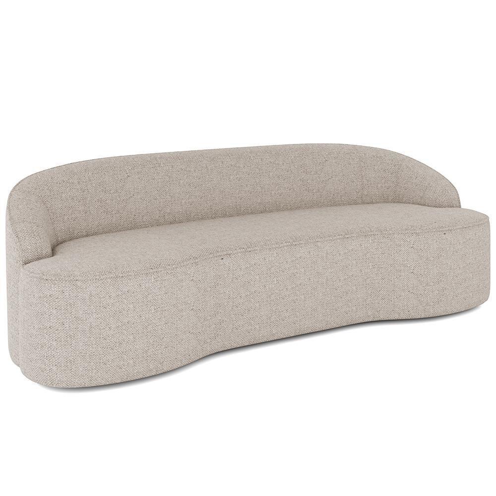 Sofá 3 Lugares Curvo Sala De Estar Living Lótus D02 Linho Bege 210 Cm D-463 - 1