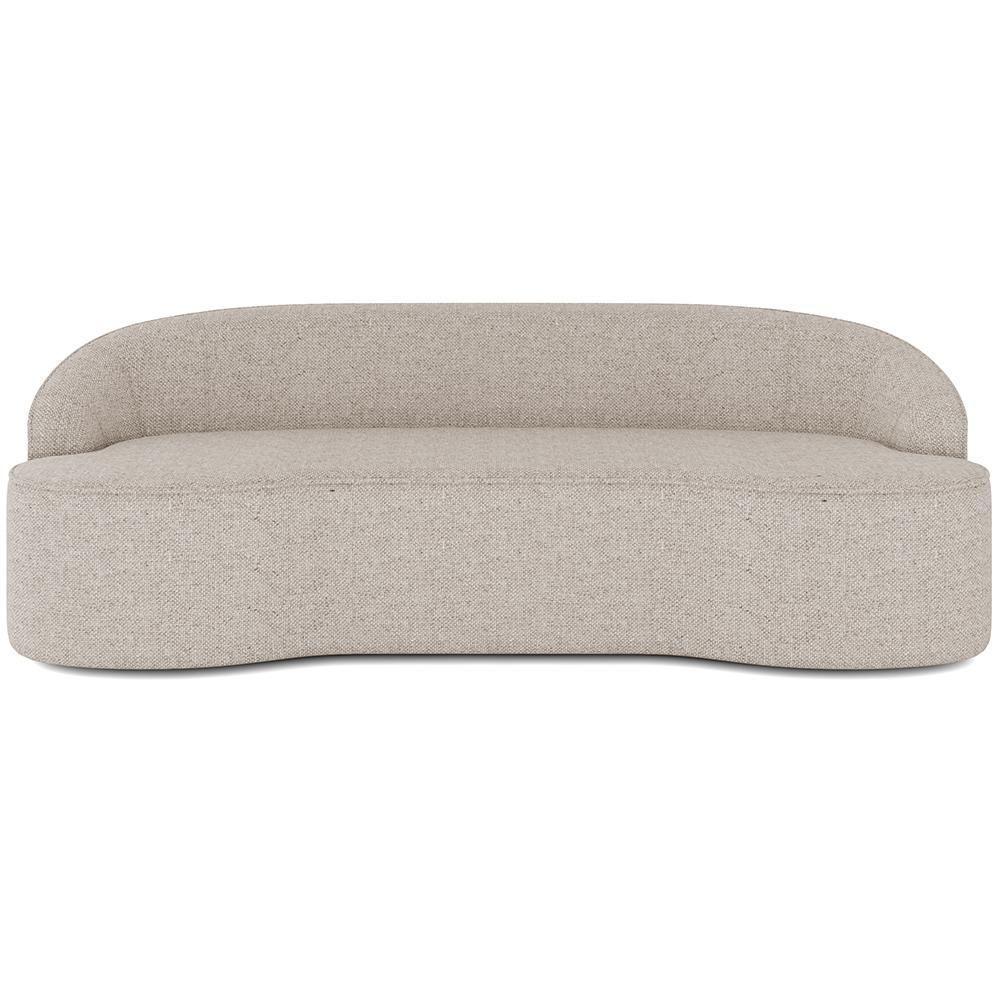 Sofá 3 Lugares Curvo Sala De Estar Living Lótus D02 Linho Bege 210 Cm D-463 - 2