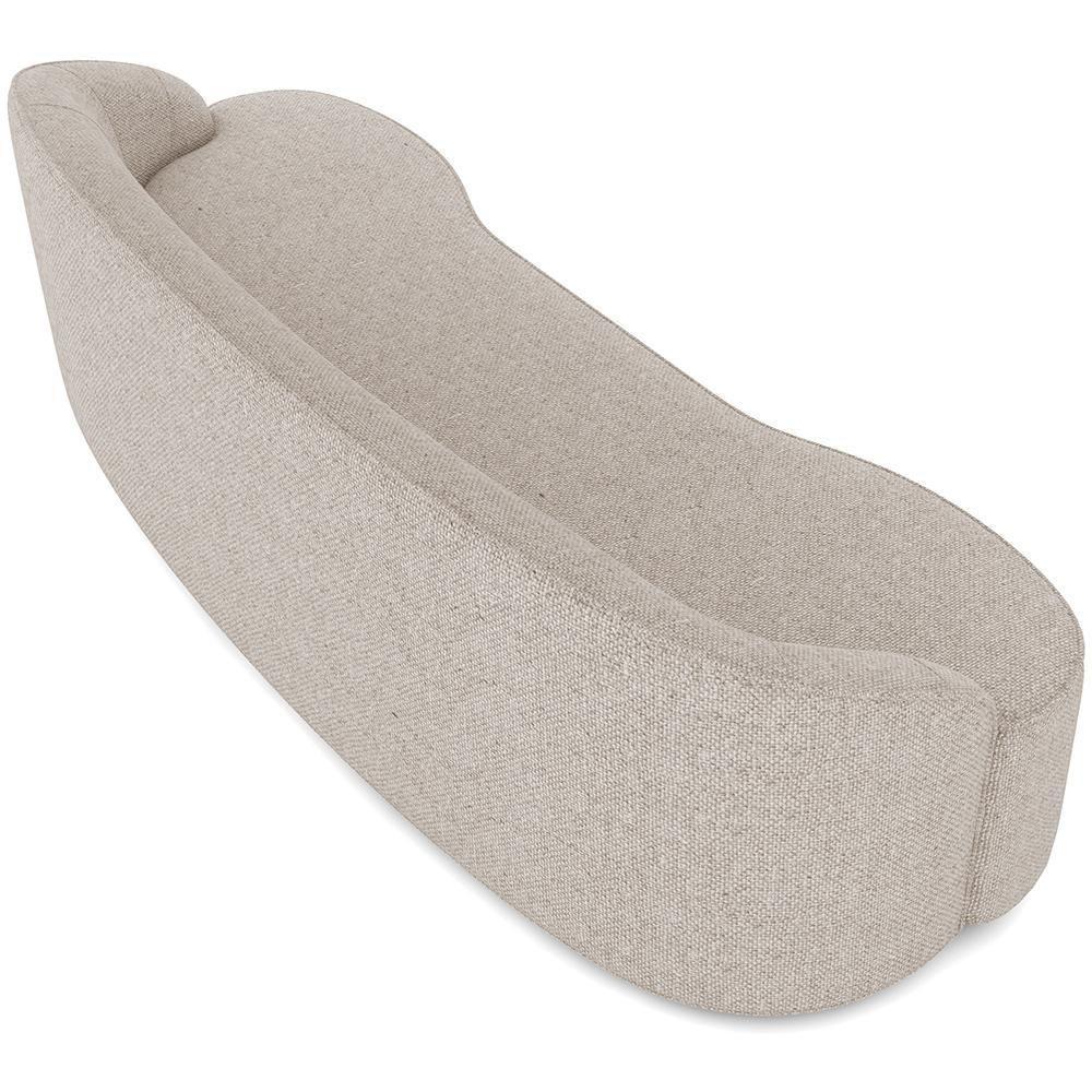 Sofá 3 Lugares Curvo Sala De Estar Living Lótus D02 Linho Bege 210 Cm D-463 - 7