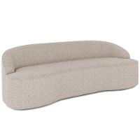 Sofá 3 Lugares Curvo Sala De Estar Living Lótus D02 Linho Bege 210 Cm D-463 - 1