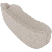 Sofá 3 Lugares Curvo Sala De Estar Living Lótus D02 Linho Bege 210 Cm D-463 - 7