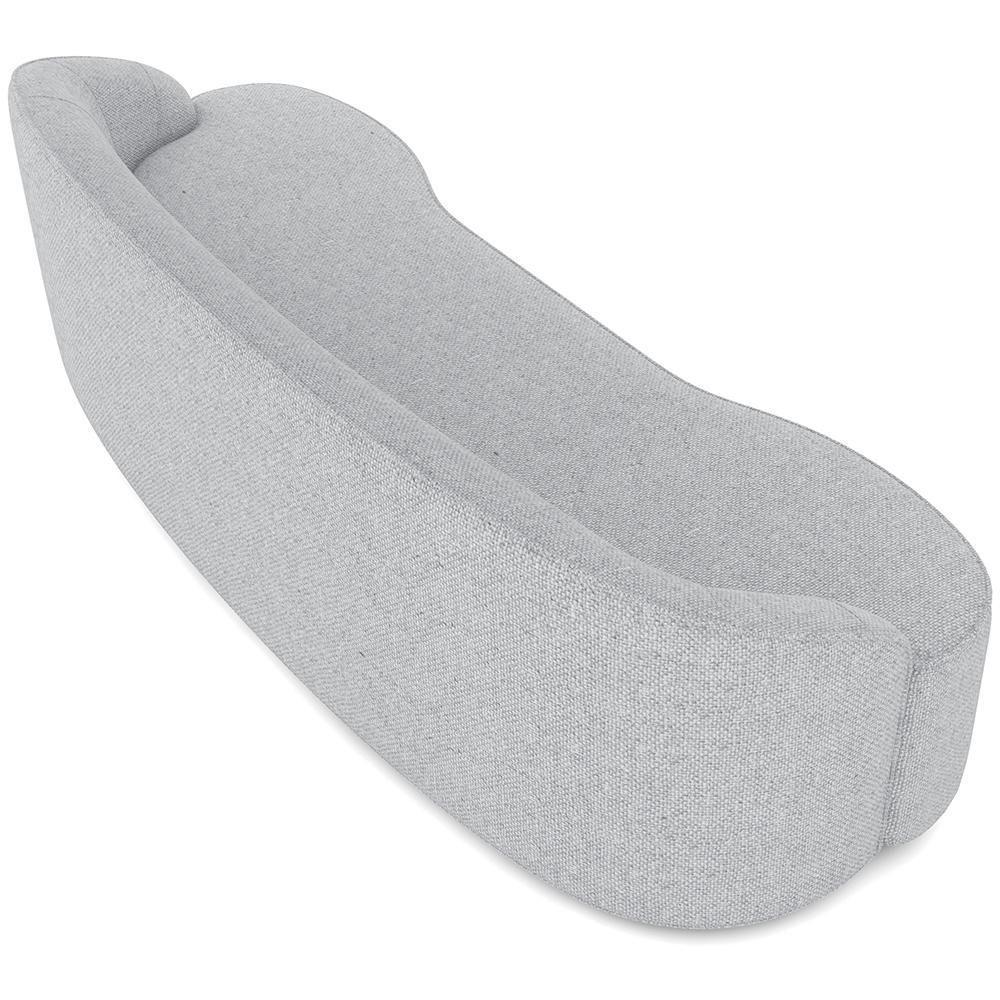 Sofá 3 Lugares Curvo Sala De Estar Living Lótus D02 Linho Cinza 210 Cm D-315 - 4