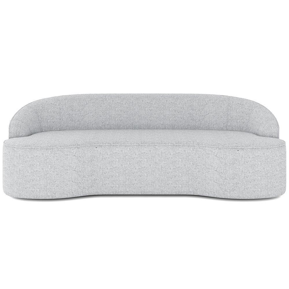 Sofá 3 Lugares Curvo Sala De Estar Living Lótus D02 Linho Cinza 210 Cm D-315 - 7