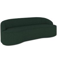 Sofá 3 Lugares Curvo Sala De Estar Living Lótus D02 Linho Verde Musgo 210 Cm C-117 - 1