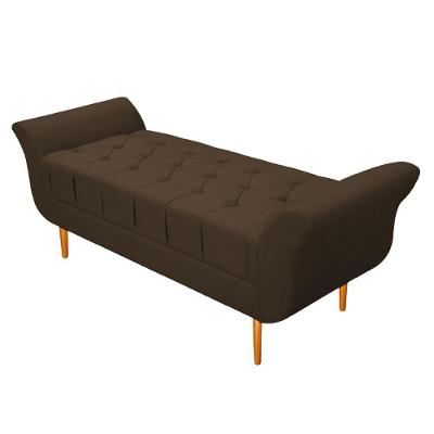 Recamier Estofado Ari 195cm King Size Suede Marrom