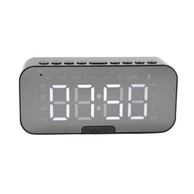 Relogio Despertador Digital Caixa De Som Bluetooth Radio Espelhado Usb Led G10 Preto